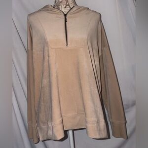 Cable & Gauge Beige Zip-Up Sweater and pants